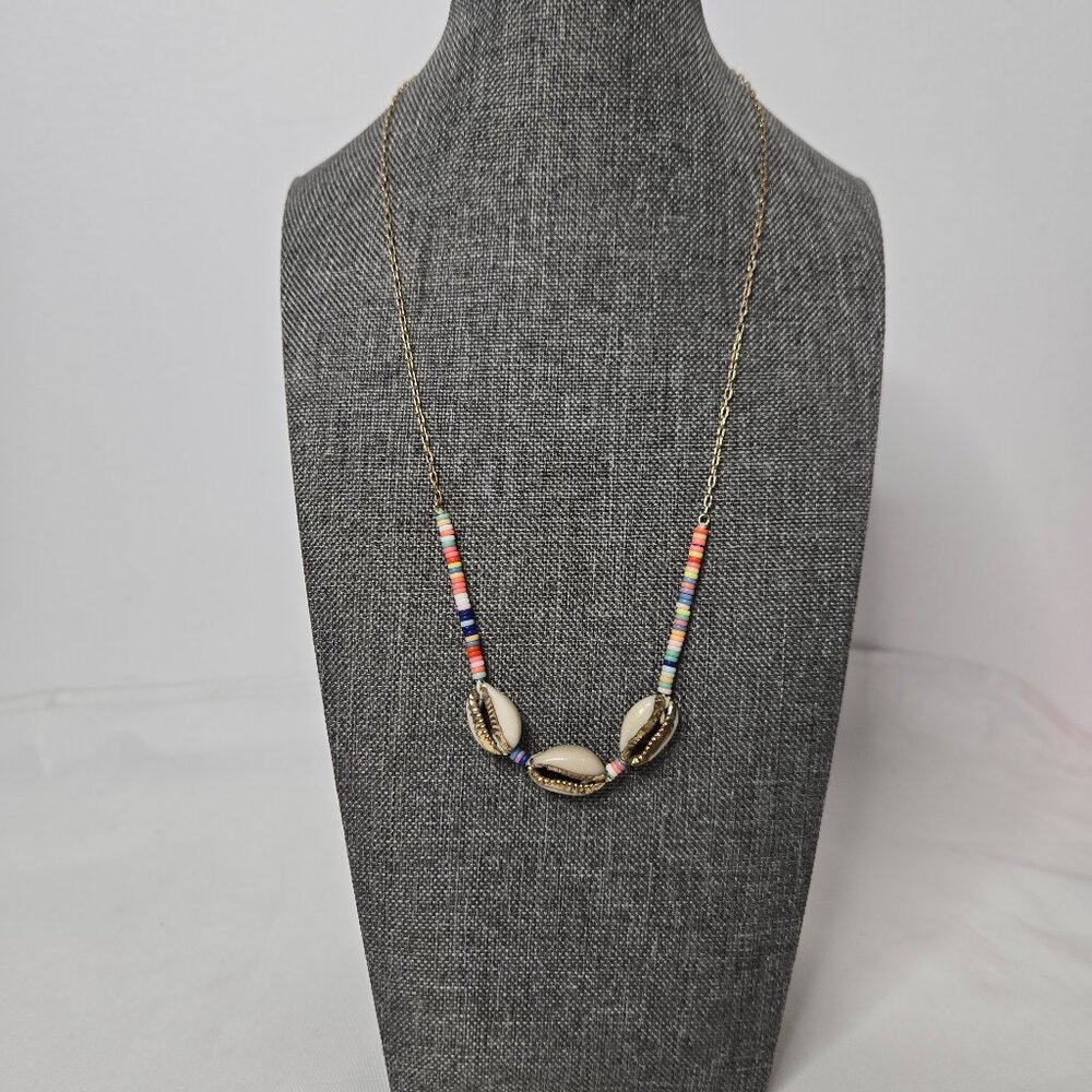 J Crew Factory Beads and Shells Necklace Puka Shells